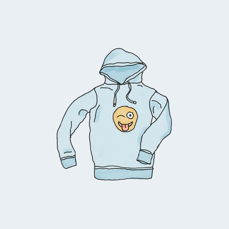 Huppari jossa logo