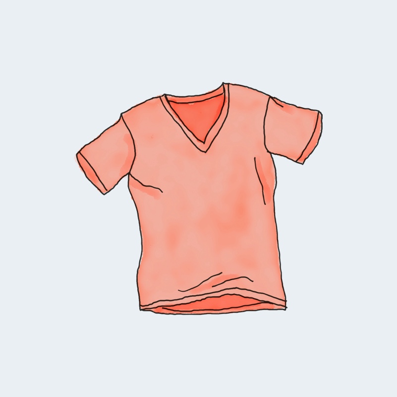 V-kaula T-paita
